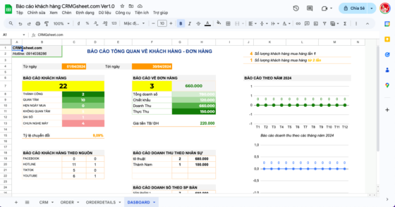 Báo cáo khách hàng CRMGsheet.com Ver1.0