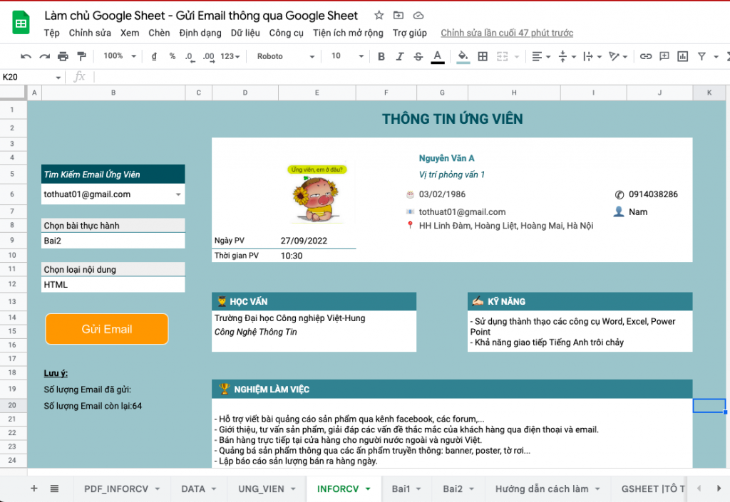[Webinar] Làm chủ Google Sheet – Gửi Email thông qua Google Sheet ...