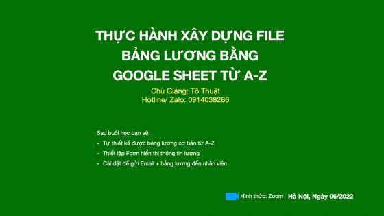 Xây dựng bảng lương bằng Google Sheet cơ bản từ A-Z