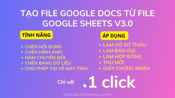 Đưa dữ liệu từ Google Sheets vào Google Docs V3.0
