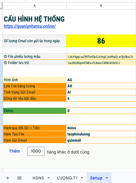 Tạo và gửi phiếu lương hàng loạt bằng Google Sheets 2024