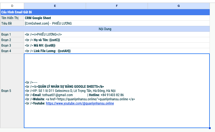 Tạo và gửi phiếu lương hàng loạt bằng Google Sheets 2024