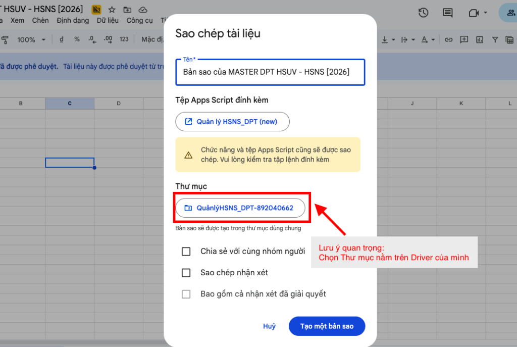 Hướng Dẫn Tạo Bản Sao File Google Sheets