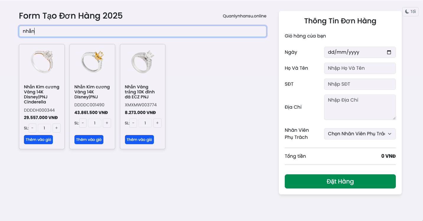Web - Tạo Đơn Hàng Tự Động trên Google Sheet & Google Apps Script