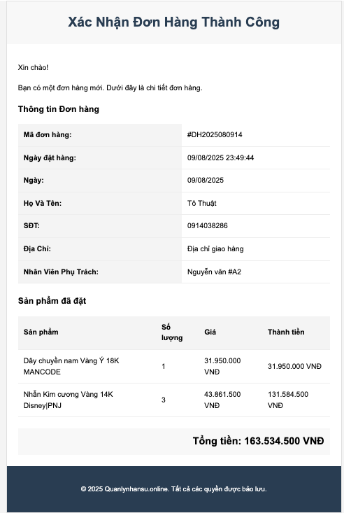 Web - Tạo Đơn Hàng Tự Động trên Google Sheet & Google Apps Script