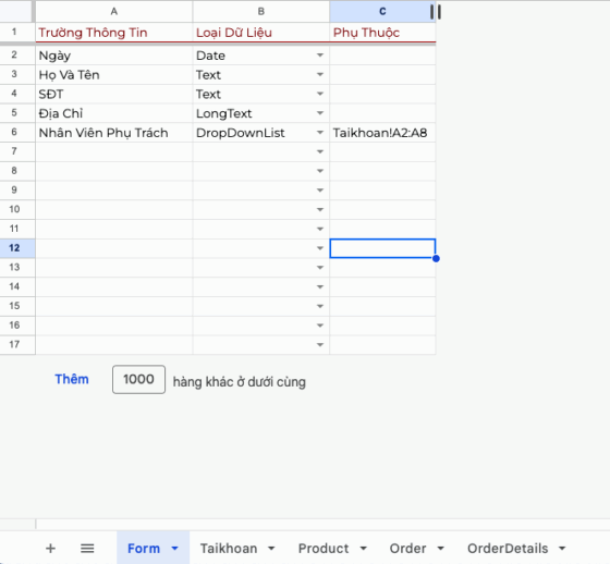 Web - Tạo Đơn Hàng Tự Động trên Google Sheet & Google Apps Script