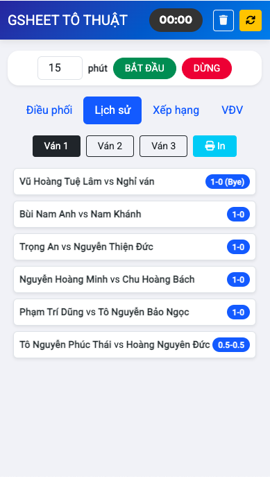 Quản lý Giải đấu Cờ vua Chuyên nghiệp trên nền tảng Google Sheets